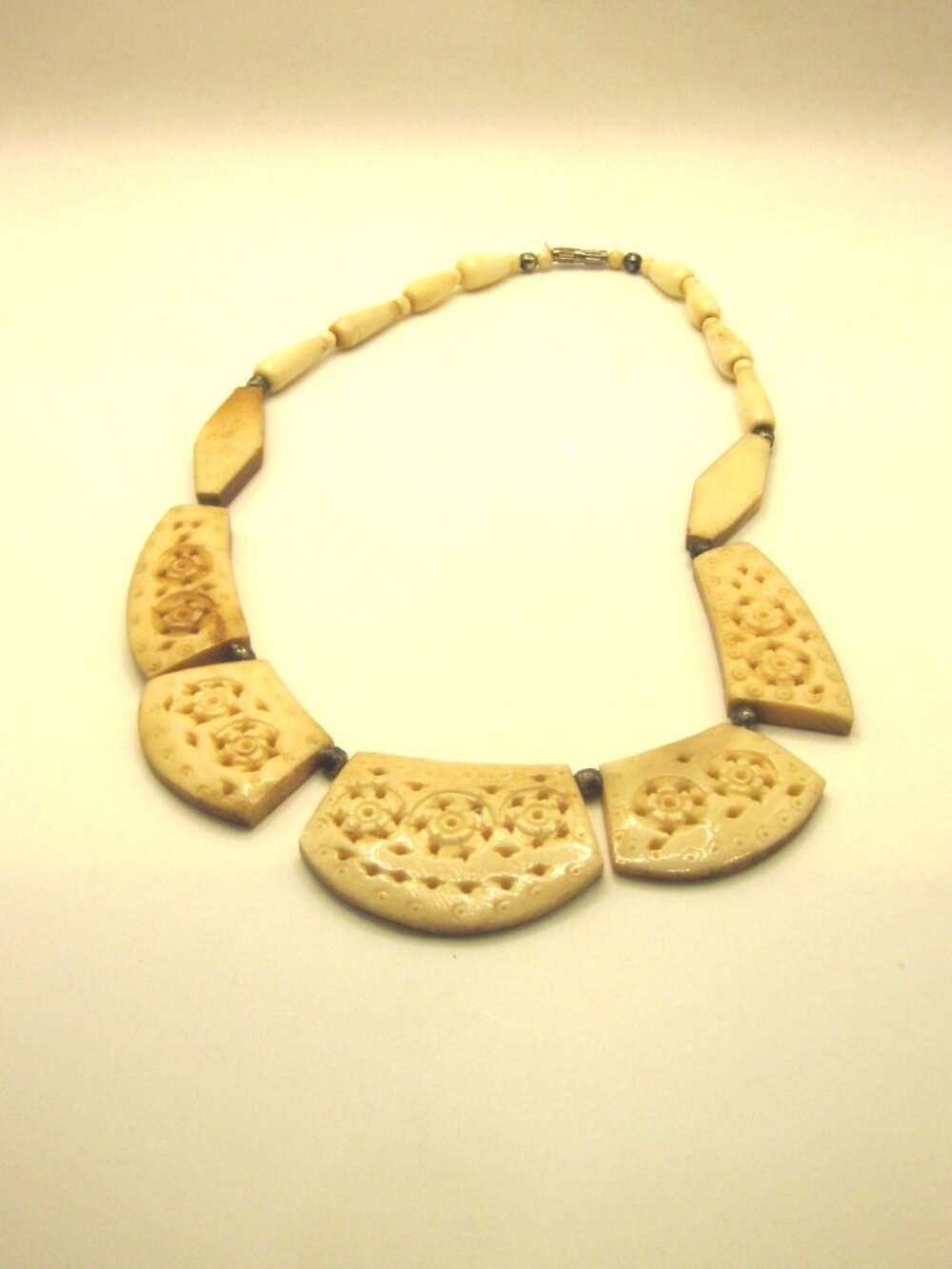 Carved Resin Bone Look Necklace